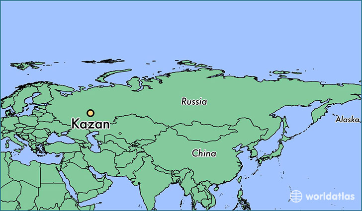 map showing the location of Kazan