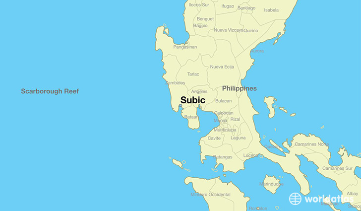 map showing the location of Subic
