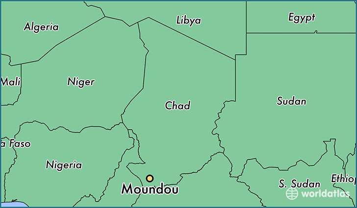map showing the location of Moundou