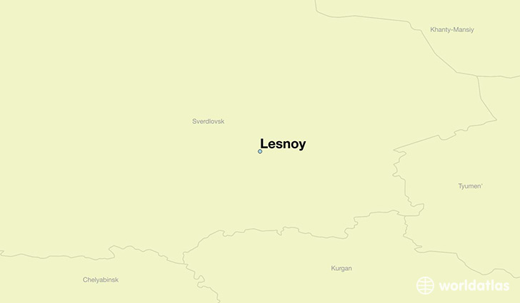 map showing the location of Lesnoy