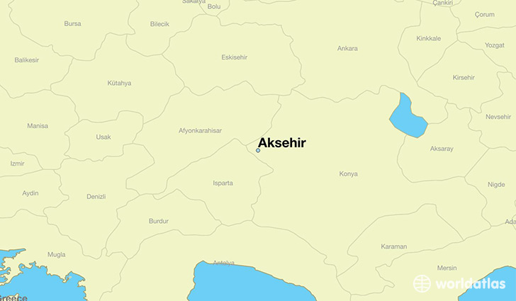 map showing the location of Aksehir