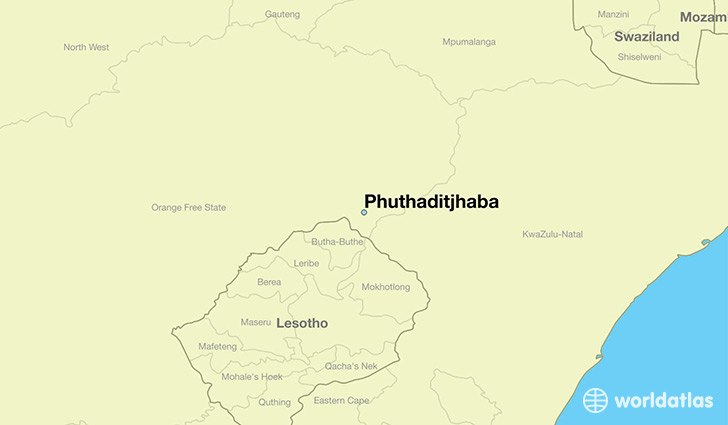 map showing the location of Phuthaditjhaba