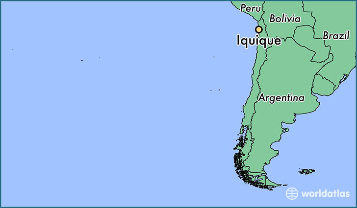 map showing the location of Iquique