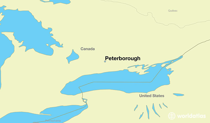map showing the location of Peterborough