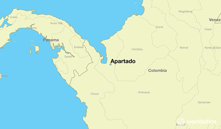 map showing the location of Apartado