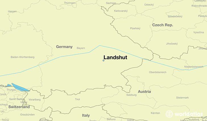 map showing the location of Landshut