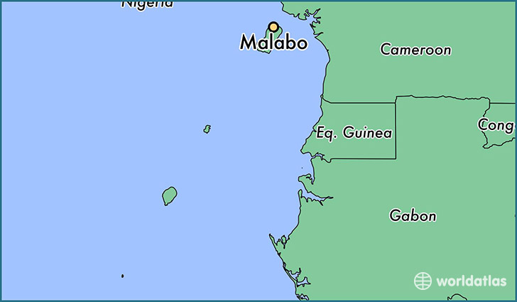 map showing the location of Malabo