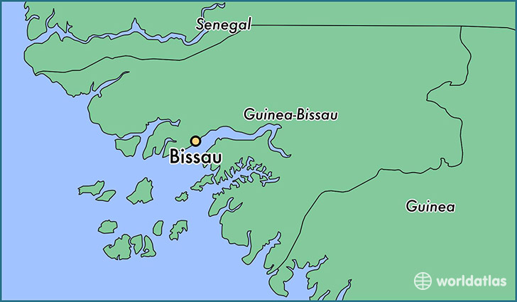 map showing the location of Bissau