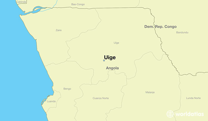 map showing the location of Uige