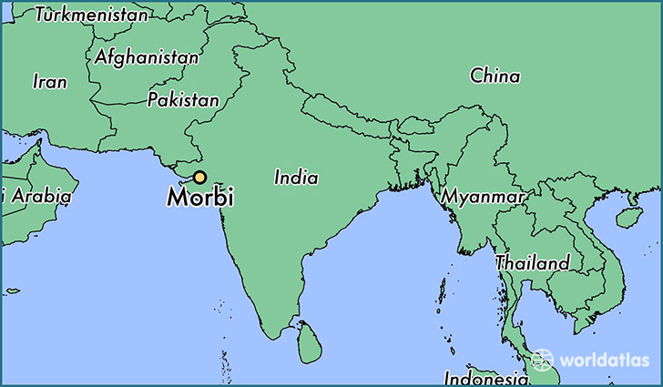 map showing the location of Morbi