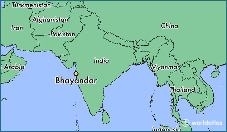 map showing the location of Bhayandar