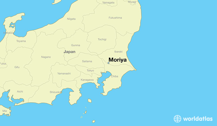 map showing the location of Moriya