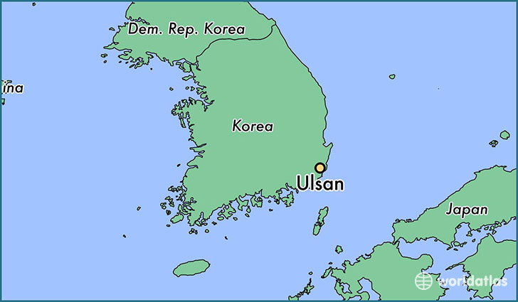 map showing the location of Ulsan