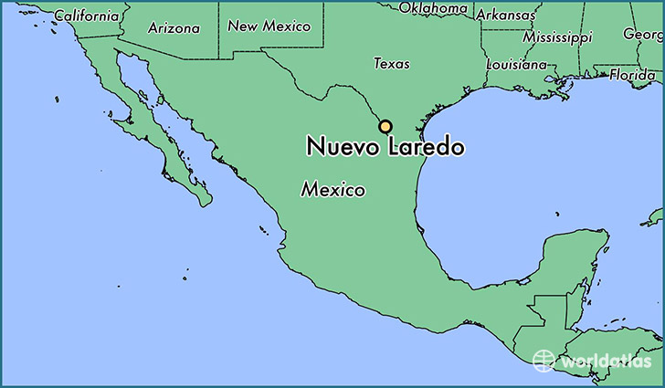 map showing the location of Nuevo Laredo