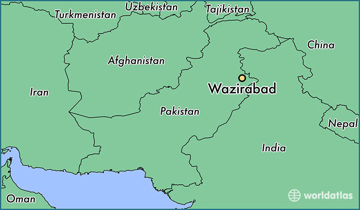 map showing the location of Wazirabad
