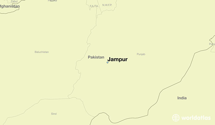 map showing the location of Jampur