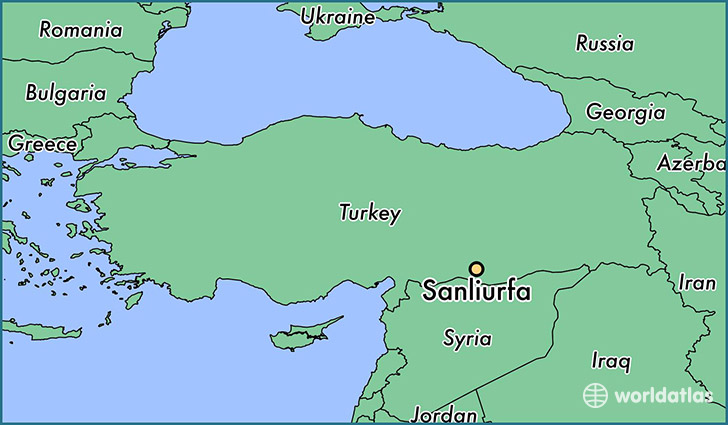 map showing the location of Sanliurfa