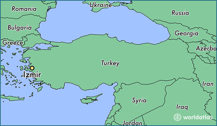 map showing the location of Izmir