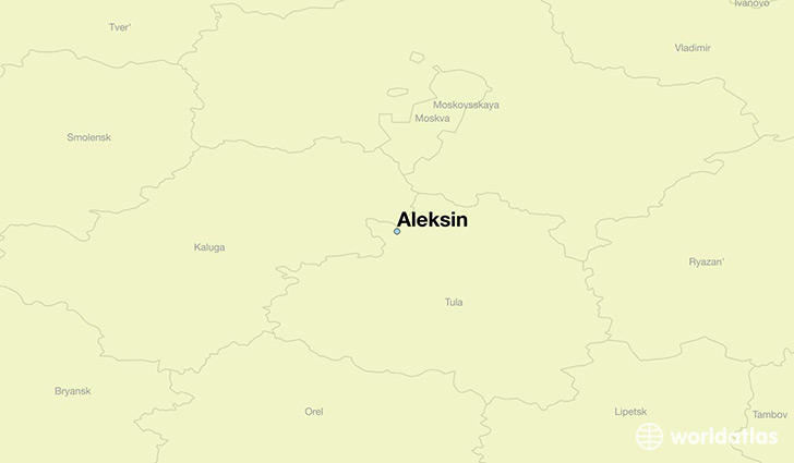 map showing the location of Aleksin