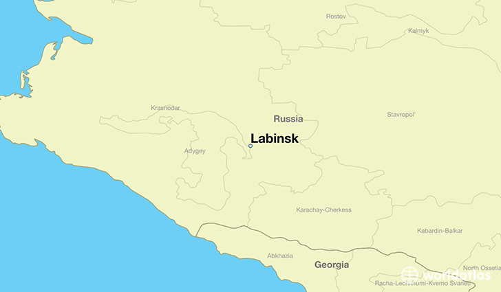 map showing the location of Labinsk