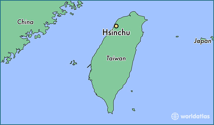 map showing the location of Hsinchu
