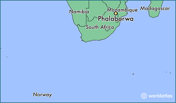 map showing the location of Phalaborwa