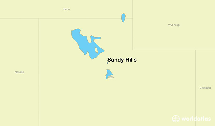 map showing the location of Sandy Hills