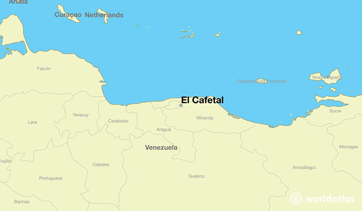 map showing the location of El Cafetal