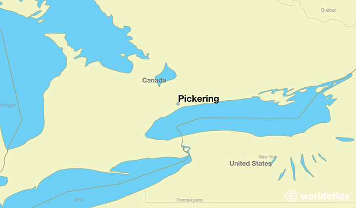 map showing the location of Pickering