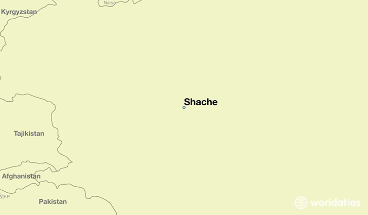 map showing the location of Shache