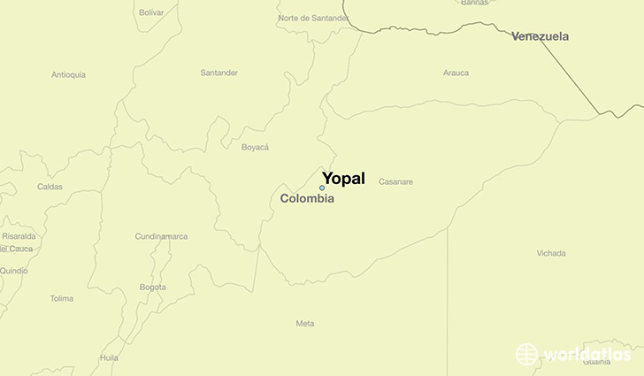 map showing the location of Yopal