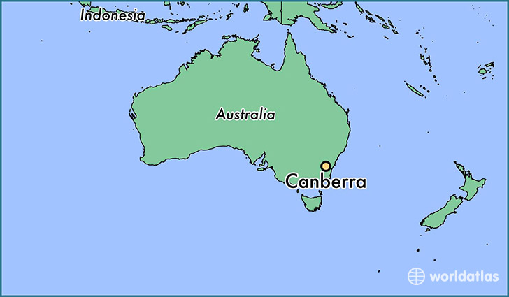 map showing the location of Canberra