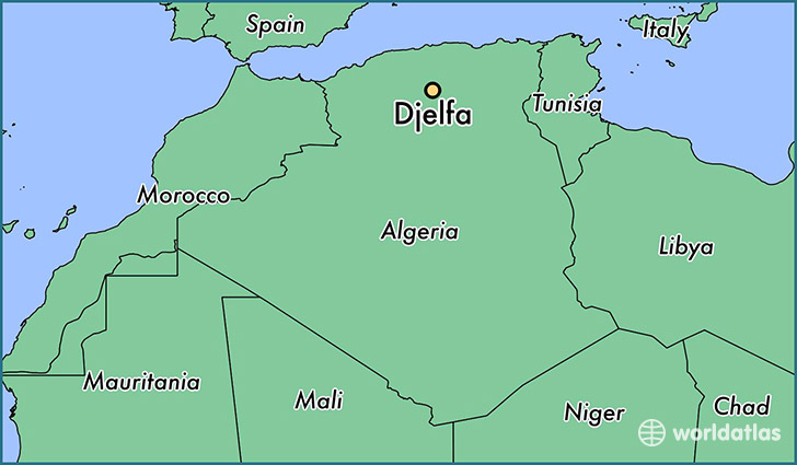 map showing the location of Djelfa