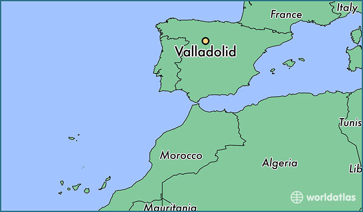 map showing the location of Valladolid