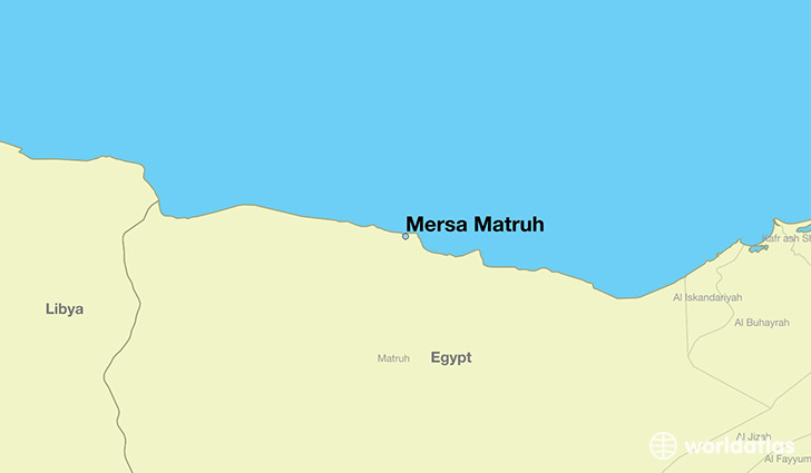 map showing the location of Mersa Matruh