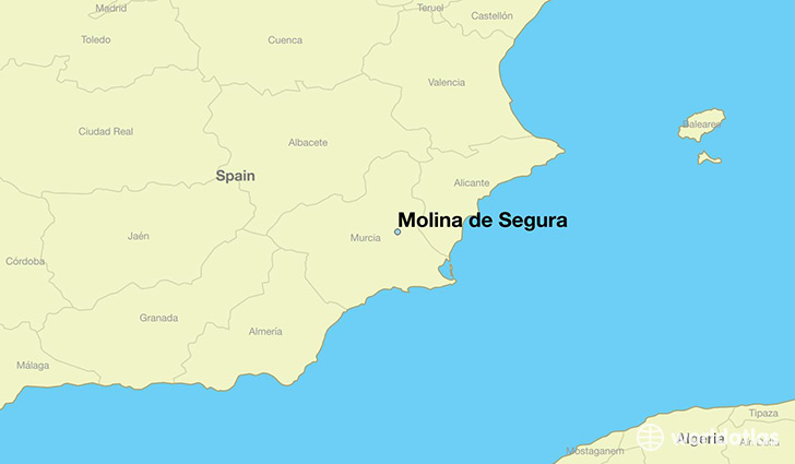 map showing the location of Molina de Segura