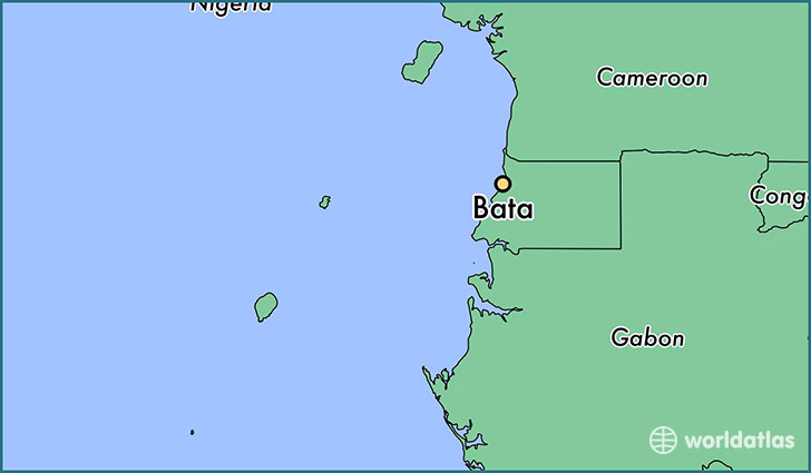 map showing the location of Bata