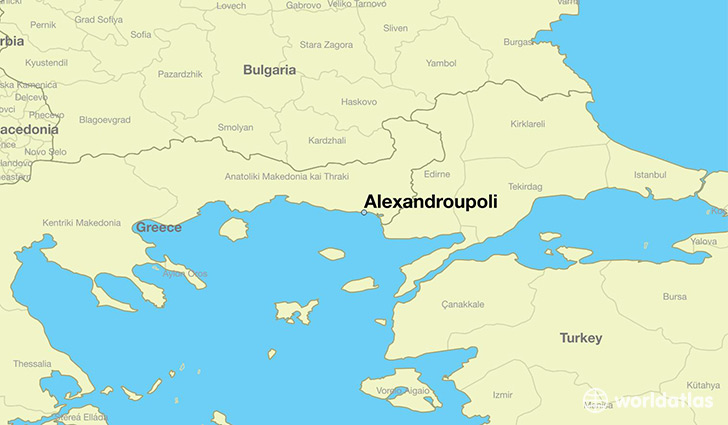 map showing the location of Alexandroupoli