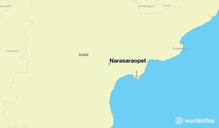 map showing the location of Narasaraopet