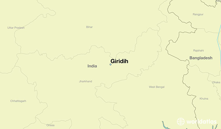 map showing the location of Giridih