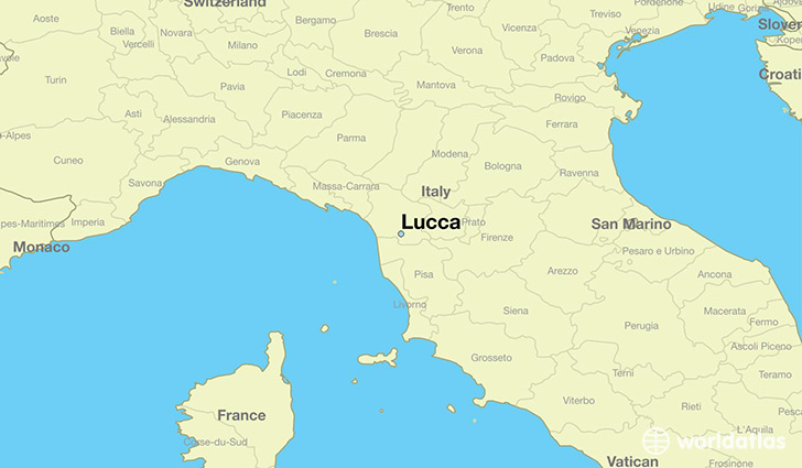 map showing the location of Lucca