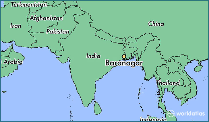 map showing the location of Baranagar