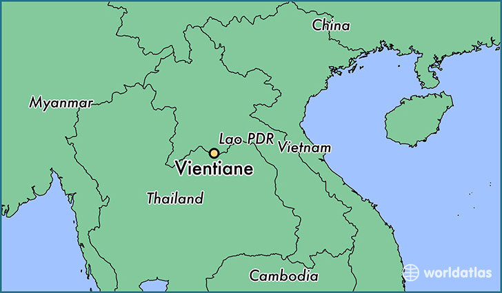 map showing the location of Vientiane