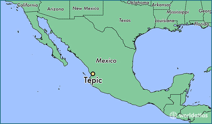 map showing the location of Tepic