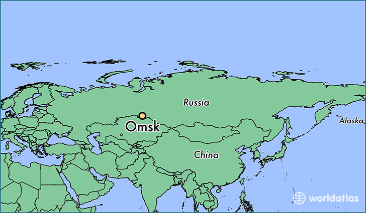 map showing the location of Omsk