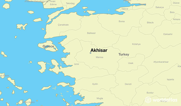 map showing the location of Akhisar