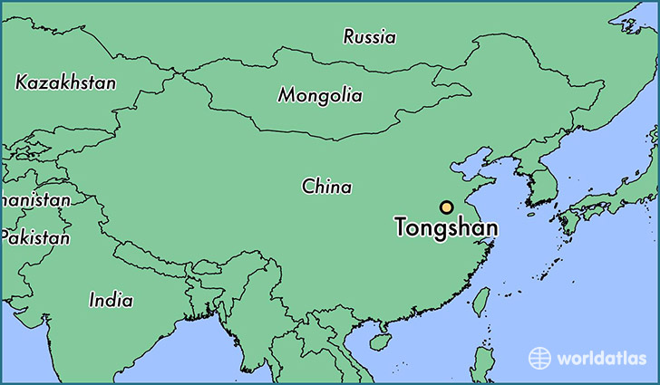 map showing the location of Tongshan