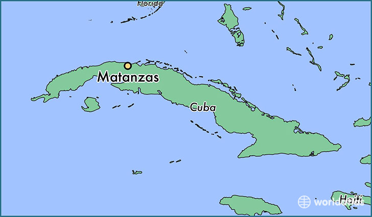 map showing the location of Matanzas
