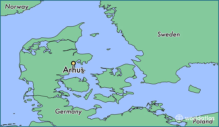 map showing the location of Arhus
