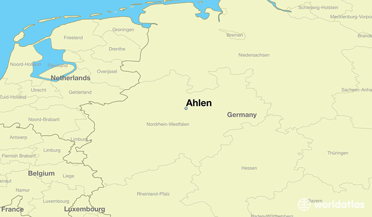 map showing the location of Ahlen